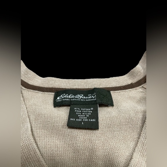 Eddie Bauer Men's Cotton V-Neck Pullover Sweater - Picture 5 of 6